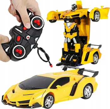 RC model auta Robot auto 2v1 na dálkové ovládání LEANToys žlutý