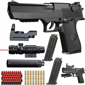 ČERNÁ KOVOVÁ PISTOLE GLOCK NA KULIČKY AIRSOFTOVÁ ZBRAŇ +50 KULIČEK