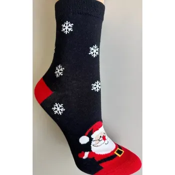 Dámské punčochy Dámské vánoční ponožky SB161-6 - 36-41 / černá