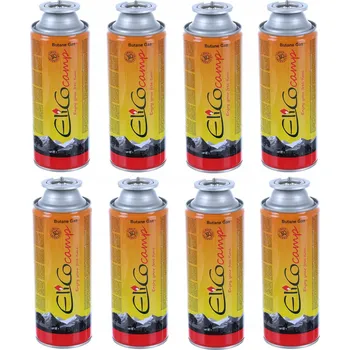 Plynová kartuše 8x 220g Kartuše Propan Elico Camp Plynová Náplň pro Vařič, Sporák, Kemping