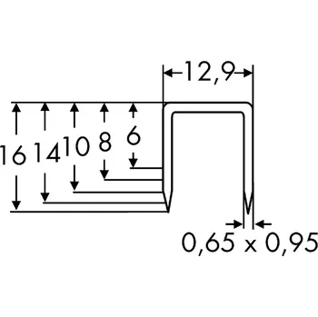 Hřebík Spony - 16 mm