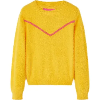 Dětská móda vidaXL Dětský svetr pletený staro 128 [14761] Barva: Okrová