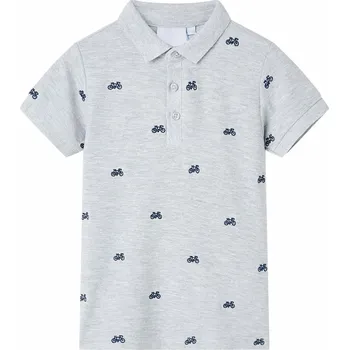 Chlapecká košile vidaXL Dětská polokošile melanž 104 [12155] Barva: Šedá