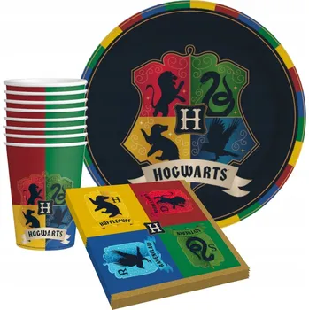 Party nádobí Sada Harry Potter Bradavice Talířky Kelímky Ubrousky 32 ks
