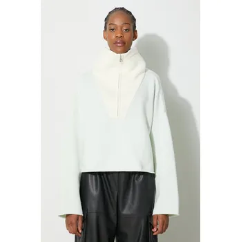 Dámský svetr Vlněný svetr JW Anderson dámský, tyrkysová barva, s pologolfem, KW0579.YN0157, XS, 65X