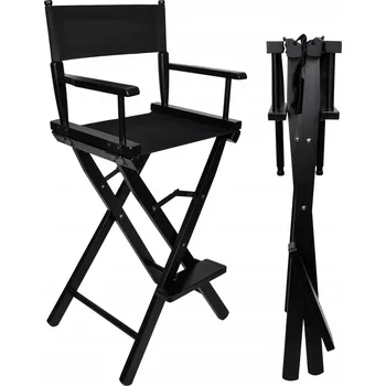 Kosmetická taburetka PAKO Židle na líčení dřevěná černá