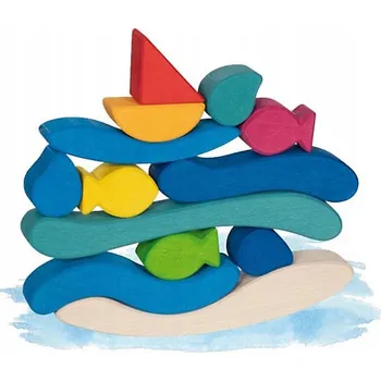 Dřevěná hračka Dřevěné stavebnice Goki Vodní svět