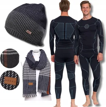 Čepice PÁNSKÉ TERMOAKTIVNÍ PRÁDLO SET ČEPICE ZIMNÍ TEPLÁ ŠÁLA MORAJ XL