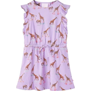 Dívčí šaty vidaXL Dětské šaty s volánkovým rukávem a stahovací šňůrkou lila 140 [14604]