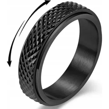 Prsten Černý Antistresový Prstýnek Anxiety Ring z Chirurgické Oceli Proti Stresu