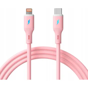 Datový kabel Kabel Akyga USB-C - Apple Lightning 1 m růžový