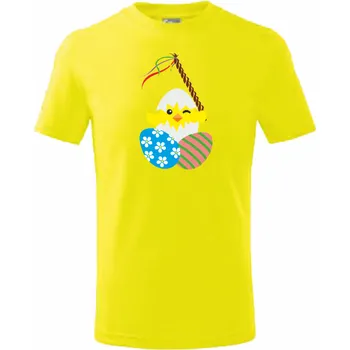 Chlapecké tričko ON-DESIGN Velikonoční dětské TRIČKO s KUŘETEM Velikost: 158 cm/12 let, Barva: citronová
