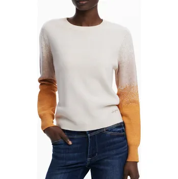 Dámský svetr Dámský béžový svetr Desigual DESIGUAL oranžová | krémová 3431007