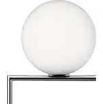 FLOS IC F1 stojací lampa chrom Ø 20 cm - Ø koule 20 cm, Ø podstavec 27,5 cm, výška rámu 114,5 cm opálově bílá, chrom 1 x 60 W - Doprava zdarma