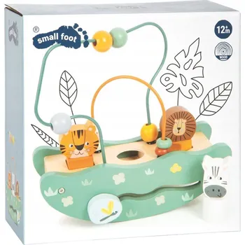 Dřevěná hračka DŘEVĚNÁ PROPLÉTAČKA KORÁLKOVÉ BLUDIŠTĚ SAFARI SMALL FOOT