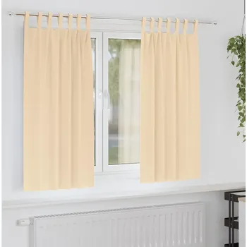 Roleta vidaXL Závěsy na zatemnění s kroužky 2 pcs Krémová 175 x 140 cm [4107594]