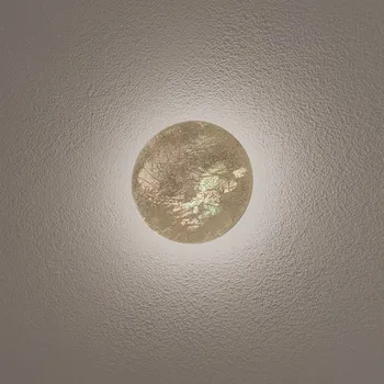 Lampička Euluna LED nástěnné světlo Ring S, Ø 15 cm, překližka, zlatá barva zlato LED 7 W celkem - Doprava zdarma