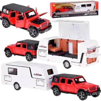 autíčko Joko Kovové terénní auto s karavanem 1:32