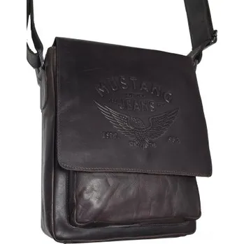 Hnědá kožená taška přes rameno MUSTANG JEANS 1