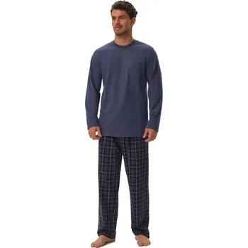 Pánské pyžamo Pánské pyžamo 41913 Herb light blue - HENDERSON světle modrá XXL