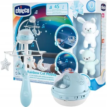 Hračka pro nejmenší Kolotoč pro miminka Chicco modrý s hracím strojkem 6 m+