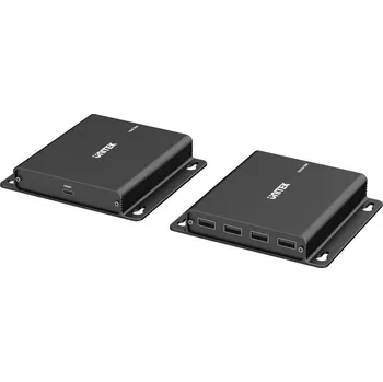 Datový kabel Unitek USB-C na 4× USB-A extender přes Ethernet, dosah až 150 m 480Mbps