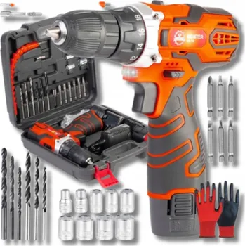 Vrtačka Aku vrtačka/šroubovák sada s kufříkem, 2x aku a velká sada 41 ks vrtáků a bitů