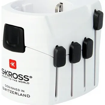 Cestovní adaptér SKROSS PRO 6v1 pro 120 zemí (UK, USA, Čína, Itálie, Švýcarsko, 3-pólový)