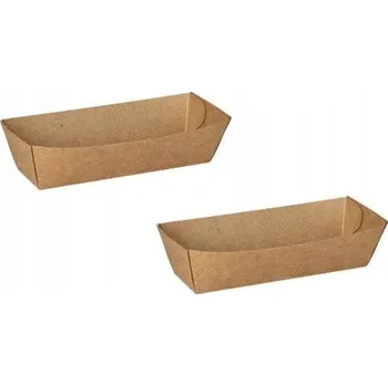 Jednorázové nádobí Papírové tácky odolné proti mastnotě 10,5x3,3x3 cm 50 Ks