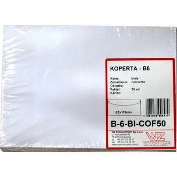 Obálka Obálka B6 bez okénka (125 x 176 mm) bílá