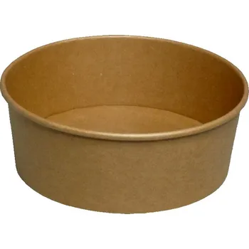 Jednorázové nádobí Miska papírová na salát 1300ml, 184mm kraft hnědá - 300 ks