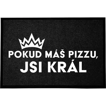 Kokosová rohožka černá vstupní do domu | Dárek Pokud máš pizzu