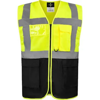 reflexní vesta Korntex Hamburg Multifunkční reflexní vesta KX810 Signal Yellow-Black XXL