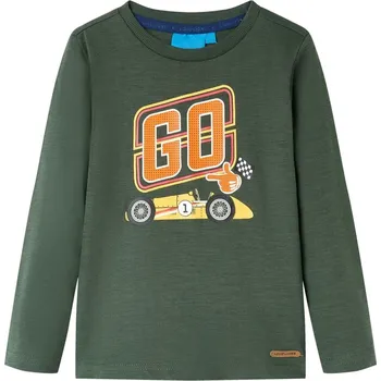 Chlapecké tričko vidaXL Dětské tričko s dlouhým rukávem tmavě 92 [13064] Barva: Tmavě zelená