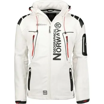 Pánská bunda Pánská softshellová bunda GEOGRAPHICAL NORWAY TECHNO HOODIE M Bílá, Černá, Červená