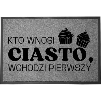 Rohožka VSTUPNÍ ROHOŽKA ŠEDÁ DO DOMU DEKORATIVNÍ | DÁREK DORT 60X40cm
