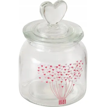 Sklenice SKLENICE S VÍKEM VE TVARU SRDCE, SKLENĚNÉ, 2 KS, 700 ML