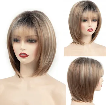 Paruka Paruka polodlouhé syntetické vlasy tmavá blond dámská