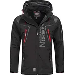 Pánská softshellová bunda GEOGRAPHICAL NORWAY TECHNO HOODIE M Černá, Šedá, Červená