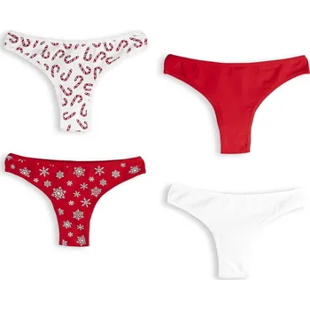 Kalhotky GATE Brazilské kalhotky s vánočním motivem (4ks) 40 625-1264/55