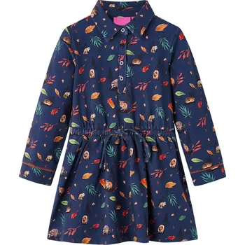 Dívčí šaty vidaXL Dětské šaty s dlouhým rukávem námořnicky modré 92 [14912]