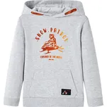 vidaXL Dětská mikina s kapucí melanž a oranžová 116 [12776] Barva: Šedá