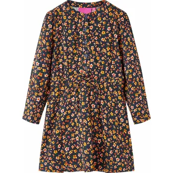 Dívčí šaty vidaXL Dětské šaty s dlouhým rukávem námořnicky modré 104 [13950]