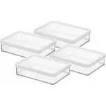 ROTHO SADA 4 NÍZKÝCH BÍLÝCH DÓZ NA POTRAVINY A SYPKÉ SUROVINY 1L LOFT