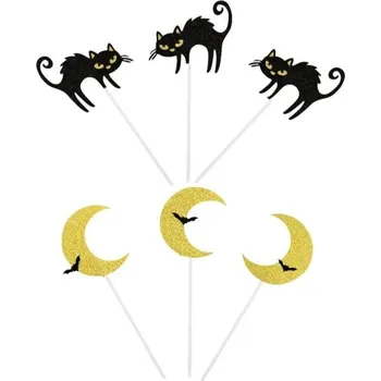 Jedlá dekorace na dort Dortisimo - Zápich do dortu Halloween Kočky