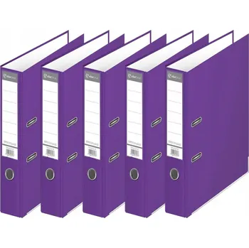 Sada pákových pořadačů A4 75mm 2 kroužky FIALOVÁ 5 kusů Interdruk