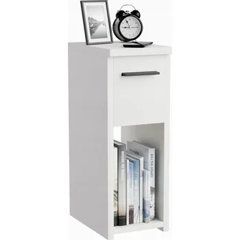 Noční stolek Noční stolek ComfortCove bílý 20x30,5 cm s 1 zásuvkou, moderní