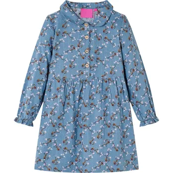 Dětská móda vidaXL Dětské šaty s dlouhým rukávem petrolejové 92 [14349]