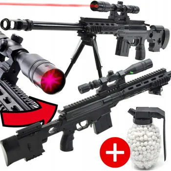 Dětská zbraň OBROVSKÁ PUŠKA ODSTŘELOVAČSKÁ PUŠKA NA KULIČKY BARRETT M82 96 CM REPLIKA + GRANÁT KULIČEK
