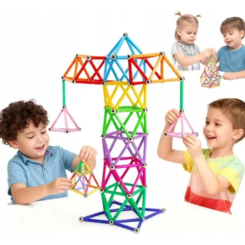 ostatní stavebnice VELKÉ MAGNETICKÉ STAVEBNÍ STAVEBNICE XXL 204 díly